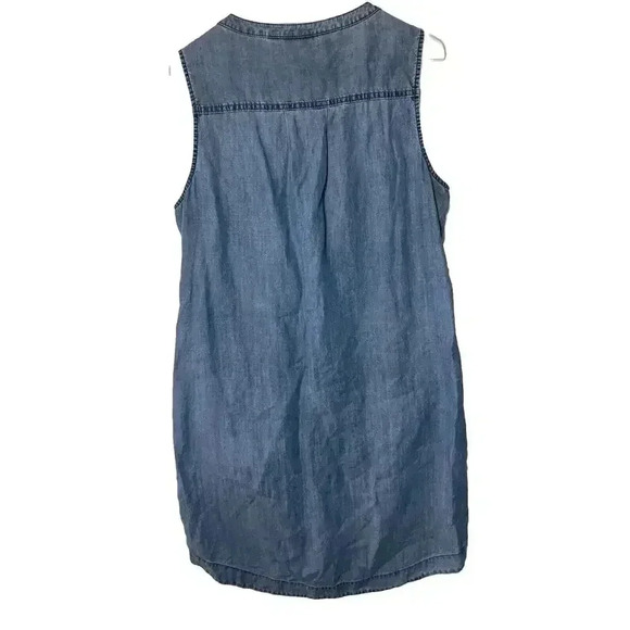 Athleta Small Chambray Tencel Sleeveless Hana Henley Dress - Picture 2 of 6